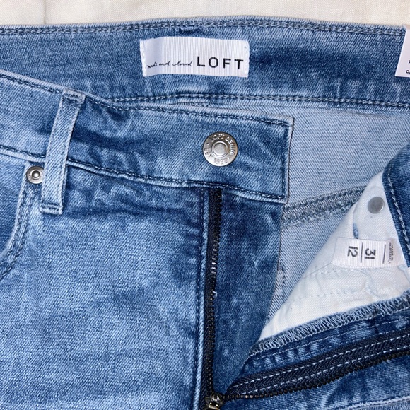 Loft Fresh Cut High Rise Slim Flare Jeans in Light Wash - Picture 2 of 4